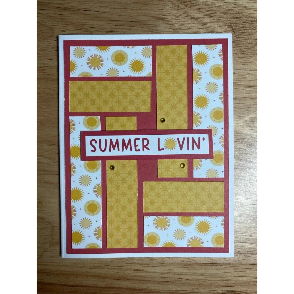 Handmade Summer Blank Greeting Card A2 & Envelope